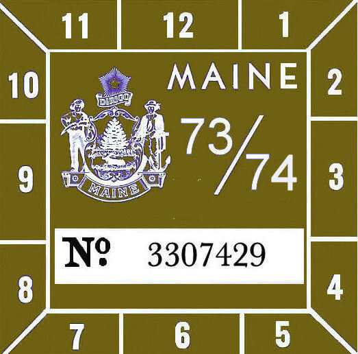 (image for) 1973-74 Maine Inspection Sticker